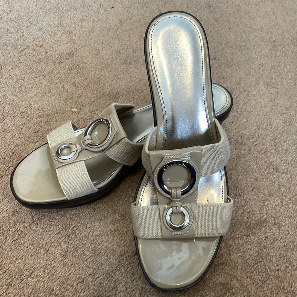 Calvin Klein Beige Sandals, size 8.5